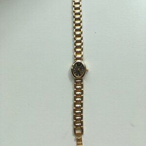 Vintage Sergio Valente Gold Tone Rhinestone Watch